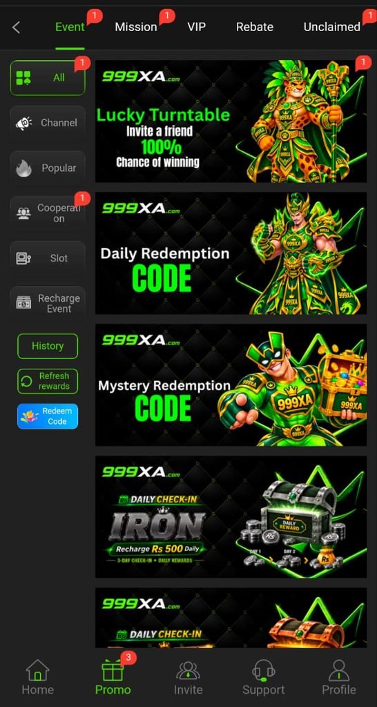 999XA Game Promotions