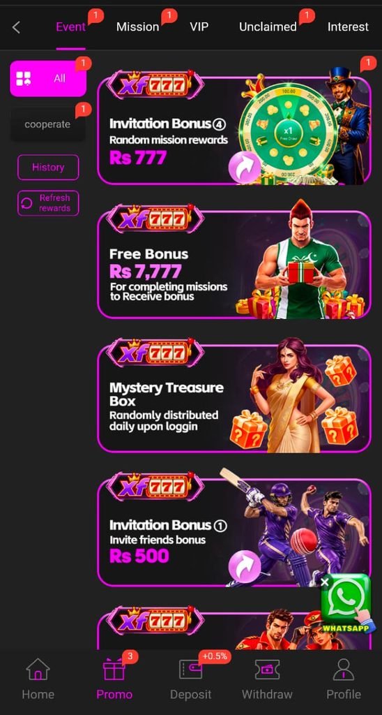 XF777 Game Promotions